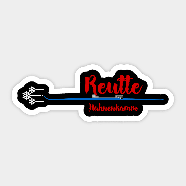 Ski Reutte Hahnenkamm, Austria Sticker by ArtDesignDE